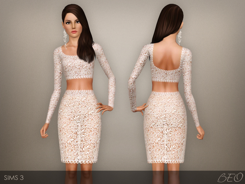 Lace Transparent Dress 03 for The Sims 3 by BEO